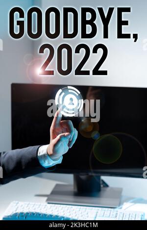 Text showing inspiration Goodbye 2022, Business overview New Year Eve Milestone Last Month Celebration Transition Stock Photo