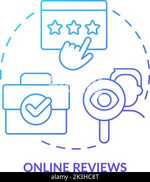 Online reviews blue gradient concept icon Stock Vector