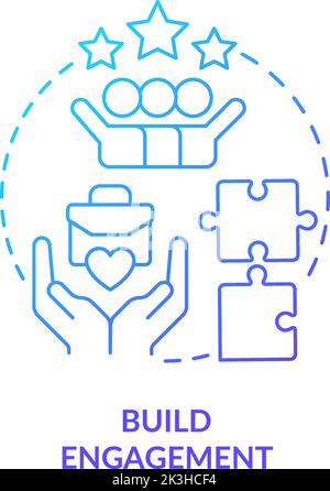 Build engagement blue gradient concept icon Stock Vector