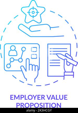Employer value proposition blue gradient concept icon Stock Vector