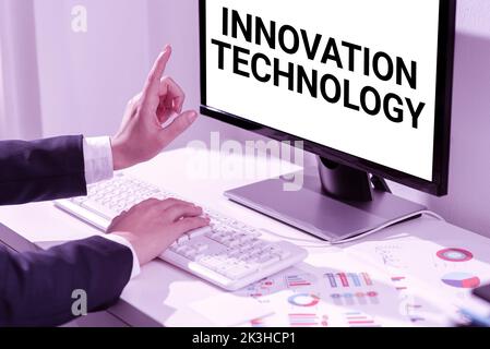 Sign displaying Innovation Technology, Business showcase New Idea or Method of Technical or Scientific nature Stock Photo