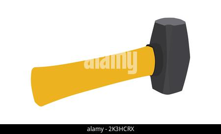 Sledgehammer, hammer, tool, hammer vector, Sledgehammer isolated on white background Stock Vector