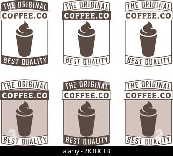 Iced Coffee Icon with Text isolated on a White Background Stock Vector