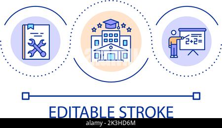 Engineering education loop concept icon Stock Vector