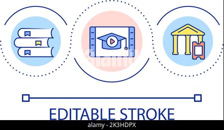 Education and entertainment loop concept icon Stock Vector