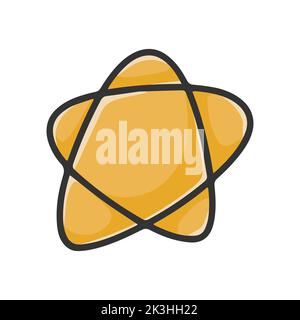 Star cartoon clipart. Single cute yellow asterisk isolated vector illustration Stock Vector