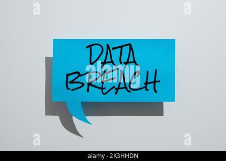 Conceptual caption Data Breach. Conceptual photo security incident where sensitive protected information copied Stock Photo