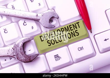 Text showing inspiration Development Solutions. Word Written on Efficient Planning based on the Company needs Stock Photo