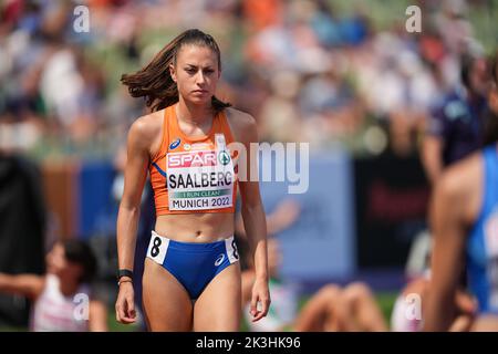 Eveline Saalberg participating in the 400 meters of the European Athletics Championships in Munich 2022. Stock Photo