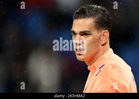 LE HAVRE - Brasil goalkeeper Ederson during the International friendly between Brazil and Ghana at Stade Oceane on September 23, 2022 in Le Havre, France. ANP | Dutch Height | Gerrit van Keulen Stock Photo