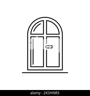 Round Windows icon, Linear style. Vector Architecture elements. Line icons isolated on white background. round window frames Stock Vector