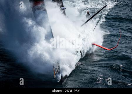 Skipper Kojiro Shiraishi on Imoca DMG MORI during Training prior the Route du Rhum 2022 on September 8, 2022, off Groix, France - Photo Pierre Bouras / DPPI Stock Photo