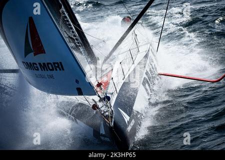 Skipper Kojiro Shiraishi on Imoca DMG MORI during Training prior the Route du Rhum 2022 on September 8, 2022, off Groix, France - Photo Pierre Bouras / DPPI Stock Photo