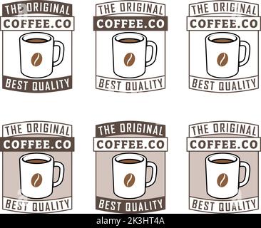 Coffee Mug with Coffee Bean Icons isolated on a White Background Stock Vector