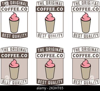 Iced Coffee Icon with Text isolated on a White Background Stock Vector