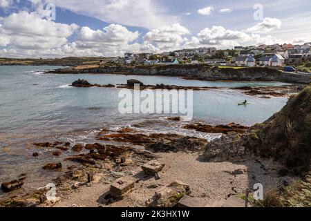 Paddleboard at Bull Bay, Anglesey, North Wales Stock Photo