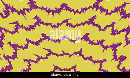 Graffiti style patterned horizontal background design. Modern simple clean pop bright color abstract background. Purple and yellow vibrant color theme Stock Vector