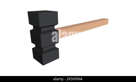 Sledgehammer, hammer, tool, hammer vector, Sledgehammer isolated on white background Stock Vector