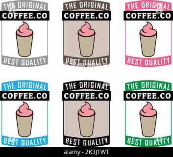 Iced Coffee Icon with Text isolated on a White Background Stock Vector