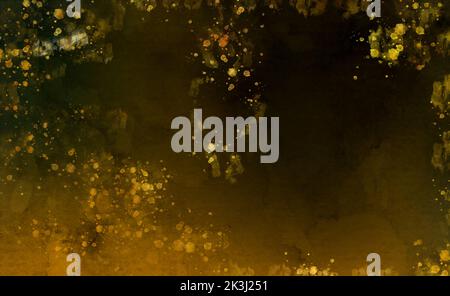 Orange and black Watercolor Texture. Abstract art background black and  yellow colors. Colorful background. Copy space. Stock Photo