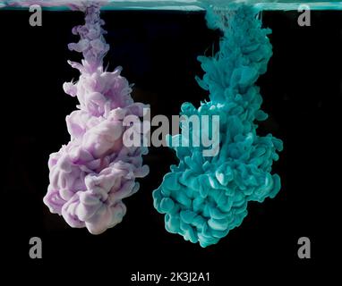 color abstraction, color mix liquid, abstract background Stock Photo