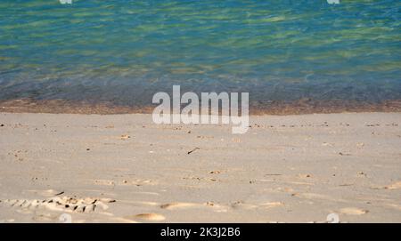 Sand and Sea - footprints - Aruba august 2022 Stock Photo