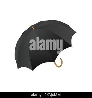 black umbrella isolated on white background Stock Vector