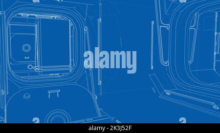 Interior of the space station. Vector Stock Vector