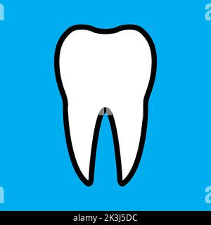 Simple flat white tooth illustration. Vector illustration. Stock Vector