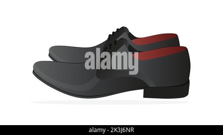 Men's classic shoes isolated on white background, Fashionable men's shoes vector illustration, set of realistic men shoes Stock Vector