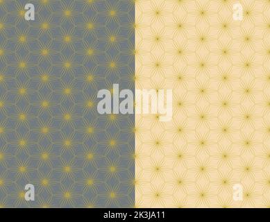 Mandala Ornament, ethnic boho style Seamless Pattern. Hex thin line vector Illustration. Surface cover design Stock Vector