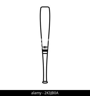 Sport vector icon illustration symbol baseball bat. Line game design equipment sign. Outline league play activity training object and american leisure Stock Vector