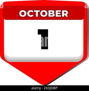 Icon calendar day - 1 October. 1st days of the month, vector ...