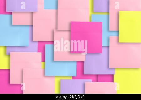 Abstract background, square multicolored sheets paper for notes superimposed each other Stock Photo