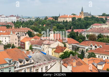 Prague - Czech Republic - 08 01 2020 Extra large panoramic view over the city Stock Photo