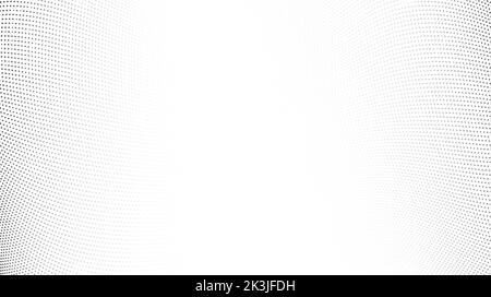 Halftone wave lines background. Abstract dotted stripes texture. Warped and curved lines wallpaper. Minimalistic design template Stock Vector