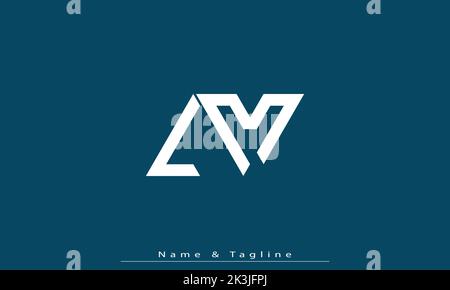 Alphabet letters Initials Monogram logo LM , ML Stock Vector