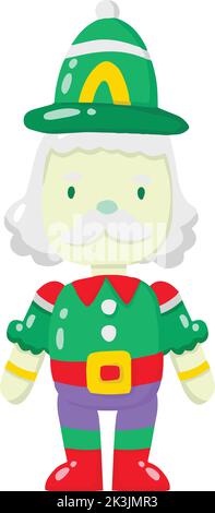Hand Drawn Christmas Nutcracker guard illustration isolated on background Stock Vector
