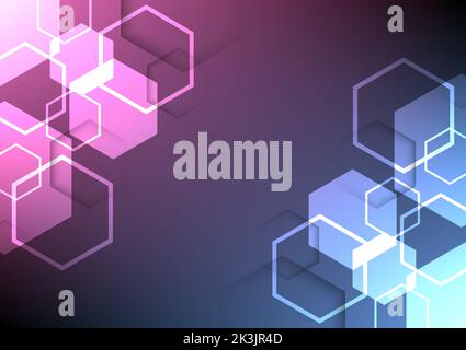 Abstract hexagon futuristic technology background. Vector illustration. Stock Vector