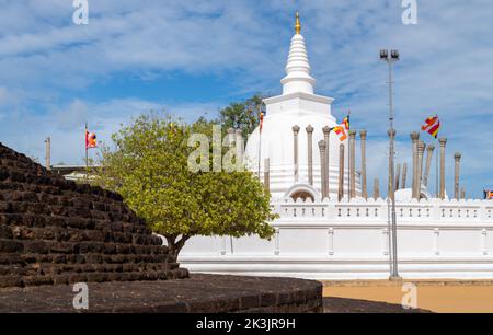 Thuparamaya temple landscape view. Thuparamaya stupa was the first Buddhist temple constructed after the arrival of Mahinda Thera. Stock Photo