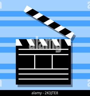 Flat image of Clapperboard. Vector illustration. Stock Vector