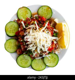 Turkish salad gavurdagi served on plate Stock Photo