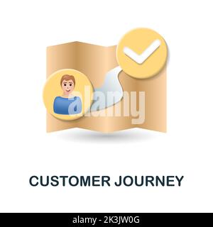 Customer Journey icon. 3d illustration from customer relationship collection. Creative Customer Journey 3d icon for web design, templates Stock Vector