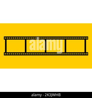 Film image. Black film on a yellow background. Vector illustration. Stock Vector