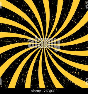 Black and yellow background with scuffs. Striped background with grunge texture. Vector illustration. Stock Vector