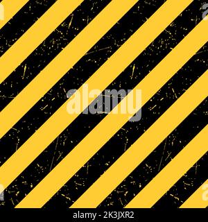 Black and yellow background with scuffs. Striped background with grunge texture. Vector illustration. Stock Vector