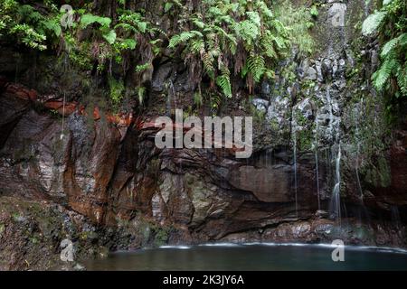 25 Fontes Falls,  Madeira,  Portugal,  Europe Stock Photo