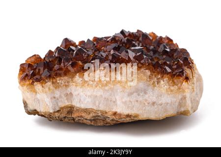Citrine quartz stone isolated on white background Stock Photo