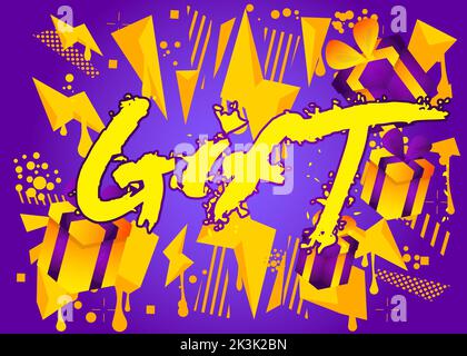 Gift. Graffiti tag. Abstract modern street art decoration performed in urban painting style. Stock Vector