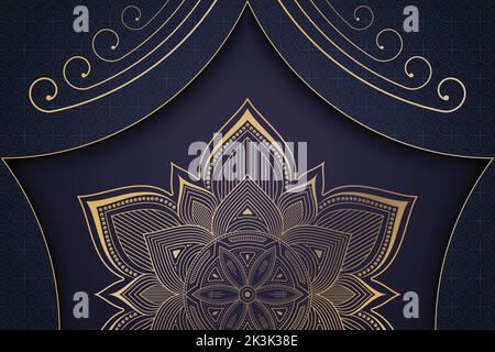 Luxury floral and ornamental mandala background with golden color for print and decoration, invitation, flyer, menu, brochure, postcard, wallpaper. Stock Vector
